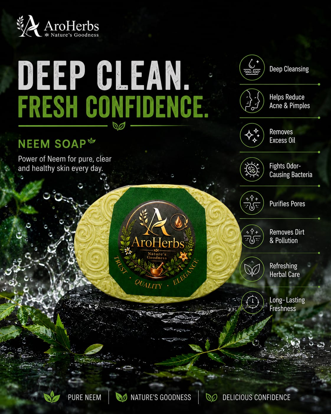 AroHerbs Pure Neem Soap ....Nature’s Goodness ....Premium Herbal Care